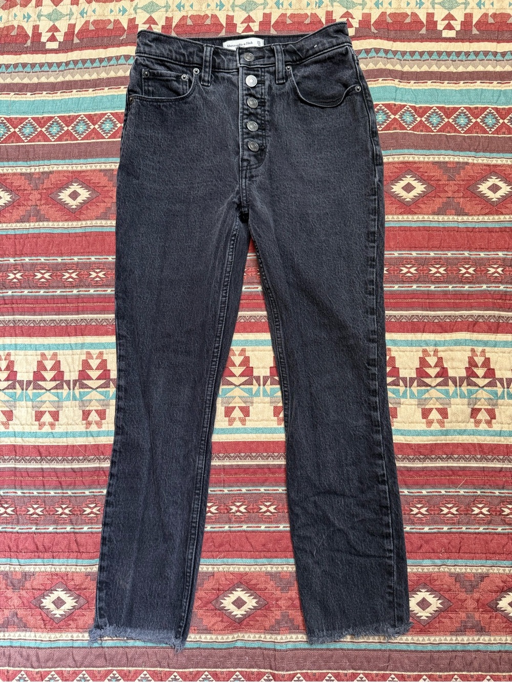 Abercrombie & Fitch the skinny high rise black jeans size 0 short